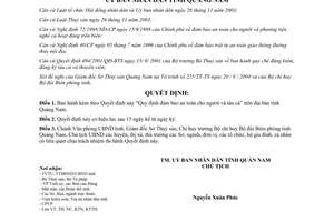 Quyết định 73/2004/QĐ-UB đảm bảo an toàn người tàu cá Quảng Nam