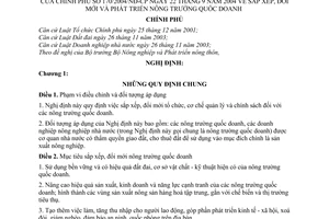 Nghị định 170/2004/NĐ-CP sắp xếp, đổi mới phát triển nông trường quốc doanh