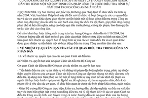 Thông tư 12/2004/TT-BCA(V19) hướng dẫn thi hành Pháp lệnh Tổ chức điều tra hình sự năm 2004 Công an nhân dân