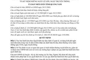 Quyết định 75/2004/QĐ-UB quản lý sử dụng kinh phí ngân sách nhà nước tổ chức lễ