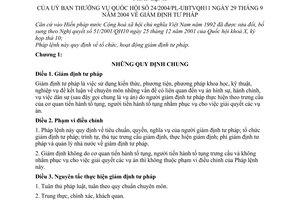 Pháp lệnh Giám định tư pháp 2004 24/2004/PL-UBTVQH11