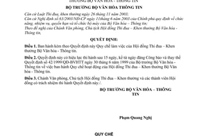 Quyết định  86/2004/QĐ-BVHTT Quy chế làm việc Hội đồng Thi đua – Khen thưởng Bộ Văn hóa - Thông tin