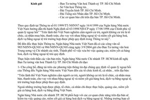Công văn  1606/NHNN-HCM04  xoá bỏ quảng cáo, niêm yết giá cả hàng hoá, dịch vụ bằng ngoại tệ trái quy định