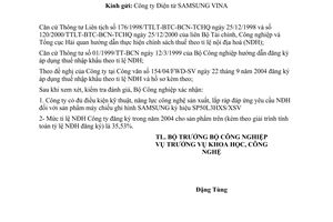 Công văn 5154/CV-KHCN  xác nhận điều kiện kỹ thuật, năng lực công nghệ sản xuất và tỷ lệ nội địa hoá