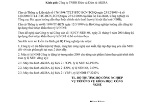 Công văn  5278/CV-KHCN xác nhận điều kiện kỹ thuật, năng lực công nghệ sản xuất và tỷ lệ nội địa hoá