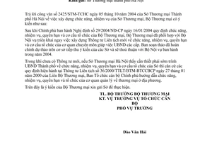 Công văn  5125/TM-TCCB  chức năng nhiệm vụ của Sở Thương mại