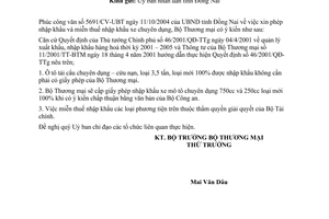 Công văn  5229/TM-XNK nhập khẩu và miễn thuế nhập khẩu xe chuyên dụng