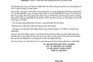 Công văn  5446/GP-CLH ngày 19/10/2004 giấy phép nhập khẩu tiền chất sử dụng trong lĩnh vực công nghiệp