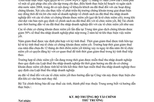 Công văn 11924/TC-CST ưu đãi thuế thu nhập doanh nghiệp tổ chức niêm yết chứng khoán