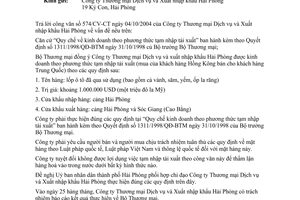 Công văn  5435 TM/XNK  tạm nhập tái xuất lốp ô tô đã qua sử dụng