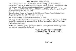 Công văn 5506/CV-KHCN  xác nhận điều kiện kỹ thuật, năng lực công nghệ và tỷ lệ nội địa hoá