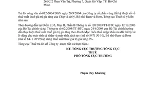 Công văn  3527 TCT/PCCS  thuế GTGT