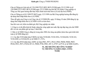 Công văn  5600/CV-KHCN  xác nhận điều kiện kỹ thuật, năng lực công nghệ sản xuất và tỷ lệ nội địa hoá