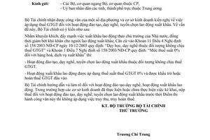 Công văn 12329 TC/TCT  thuế GTGT tiền của người học nghề, học ngoại ngữ đóng góp