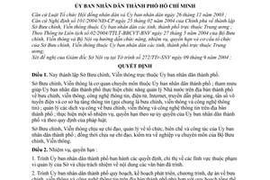 Quyết định 247/2004/QĐ-UB thành lập Sở Bưu chính, Viễn thông