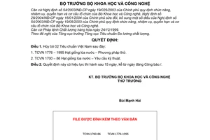 Quyết định 30/2004/QĐ-BKHCN hủy bỏ 2 Tiêu chuẩn Việt Nam