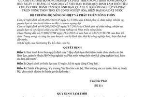 Quyết định 46/2004/QĐ-BNN tiêu chuẩn chức danh cán bộ lãnh đạo, quản lý Bộ Nông nghiệp Phát triển nông thôn thời kì CNH-HĐH