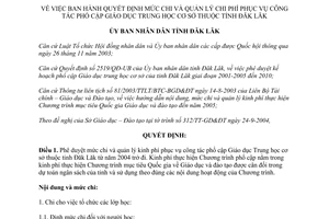 Quyết định 64/2004/QĐ-UB chi phí công tác phổ cập giáo dục Trung học cơ sở