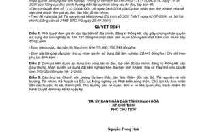 Quyết định 2718/QĐ-UB phê duyệt đơn giá đo đạc lập bản đồ địa chính