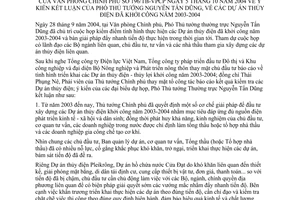 Thông báo 196/TB-VPCP  ý kiến kết luận của Phó Thủ tướng Nguyễn Tấn Dũng  các Dự án thuỷ điện đã khởi công 2003-2004