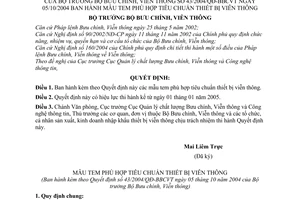 Quyết định 43/2004/QĐ-BBCVTmẫu tem phù hợp tiêu chuẩn thiết bị viễn thông