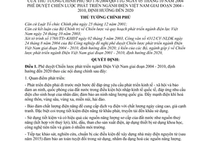 Quyết định 176/2004/QĐ-TTg Chiến lược phát triển ngành Điện Việt Nam 2004 - 2010, định hướng đến 2020