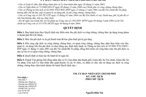 Quyết định 228/2004/QĐ-UB mức thu phí dịch vụ công chứng, chứng thực