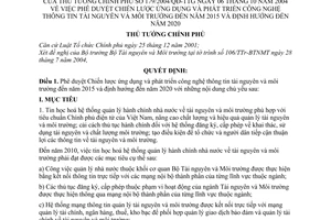 Quyết định 179/2004/QĐ-TTg Chiến lược ứng dụng  phát triển CNTT tài nguyên và môi trường đến 2015-2020