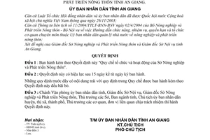 Quyết định 2091/2004/QĐ-UB-NV Quy chế tổ chức hoạt động Sở Nông nghiệp và Phát triển Nông thôn An Giang