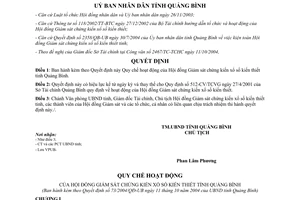 Quyết định 73/2004/QĐ-UB Quy chế hoạt động Hội đồng Giám sát chứng kiến xổ số kiến thiết Quảng Bình