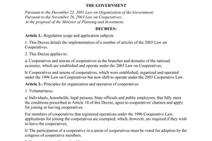 Decree No. 177/2004/ND-CP of October 12, 2004, detailing the implementation of a number of articles of The 2003 Law On Cooperatives