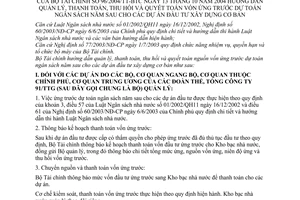 Thông tư 96/2004/TT-BTC hướng dẫn quản lý thanh toán thu hồi quyết toán vốn ứng trước dự toán ngân sách năm sau dự án đầu tư xây dựng cơ bản