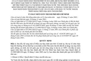 Quyết định 238/2004/QĐ-UB trình tự, thủ tục tổ chức bồi thường, hỗ trợ thiệt hại tái định cư khi Nhà nước thu hồi đất sửa đổi QĐ 31/2003/QĐ-UB