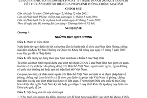 Nghị định 178/2004/NĐ-CP hướng dẫn Pháp lệnh Phòng, chống mại dâm