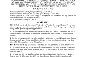 Quyết định 181/2004/QĐ-TTg danh mục bí mật nhà nước độ Tuyệt mậtTối mật Tỉnh ủy, HĐND,UBND,cơ quan, tổ chức liên quan tỉnh thành thuộc trung ương