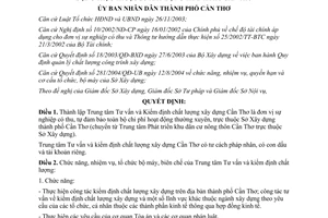 Quyết định 300/2004/QĐ-UB thành lập Trung tâm Tư vấn Kiểm định chất lượng XD