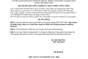 Quyết định 51/2004/QĐ-BNN quy phạm kỹ thuật trồng, chăm sóc khai thác măng tre Điềm trúc