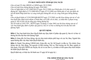 Quyết định 21/2004/QĐ-UB phân cấp quản lý, bảo trì và bảo vệ đường bộ