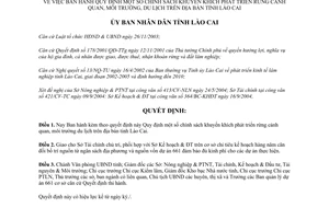 Quyết định 637/2004/QĐ-UB phát triển rừng cảnh quan môi trường du lịch Lào Cai