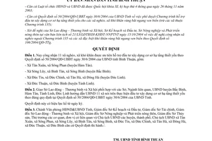 Quyết định 75/2004/QĐ-UBBT công nhận xã nghèo khó khăn Bình Thuận