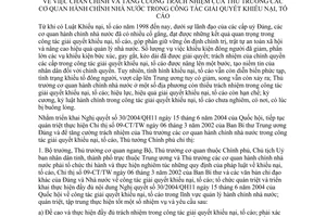 Chỉ thị 36/2004/CT-TTg chấn chỉnh tăng cường trách nhiệmThủ trưởng cơ quan hành chính nhà nước công tác giải quyết khiếu nại tố cáo