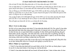 Quyết định 307/2004/QĐ-UB chức năng nhiệm vụ quyền hạn tổ chức Sở Nội vụ Cần Thơ