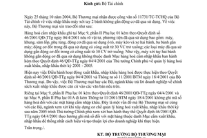 Công văn 5613/TM-XNK  nhập khẩu máy xới tay hai bánh không gắn động cơ đã qua sử dụng