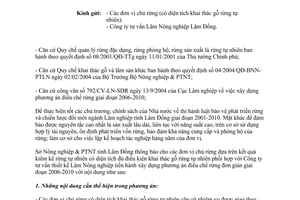 Công văn 2613/NN-PTNT xây dựng phương án điều chế rừng đơn giản