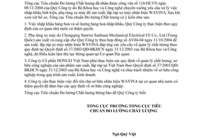 Công văn1399/TĐC-ĐGPH nhập khẩu linh kiện phụ tùng xe máy