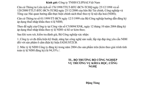 Công văn  6049/CV-KHCN xác nhận điều kiện kỹ thuật, năng lực công nghệ và tỷ lệ nội địa hoá
