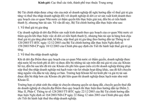 Công văn 13610 TC/CST thuế GTGT và thuế TNDN  doanh nghiệp di chuyển địa điểm kinh doanh theo quy hoạch