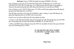 Công văn 6066/CV-KHCN xác nhận điều kiện kỹ thuật, năng lực công nghệ sản xuất và tỷ lệ nội địa hoá