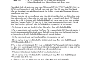 Công văn  13975 TC/TCHQ  miễn thuế nhập khẩu lịch quà tặng