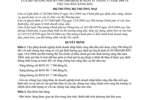 Quyết định 1589/2004/QĐ-BTM  giá bán xăng dầu